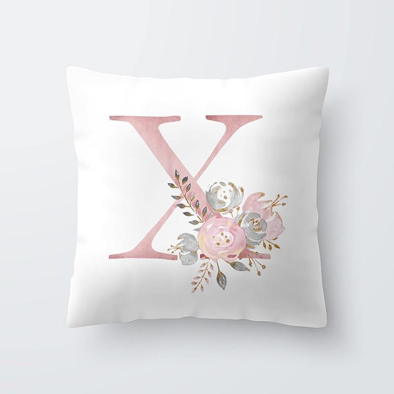 Letter Pillow Cover - Floral Pink - Our Baby Nursery