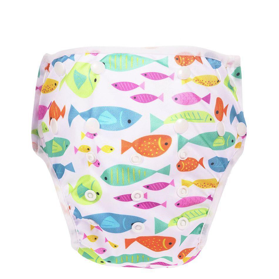 Reusable Baby Swim Nappy - Colourful Fishes For Baby 3-15 kg 
