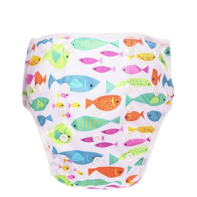 Reusable Baby Swim Nappy - Colourful Fishes For Baby 3-15 kg 