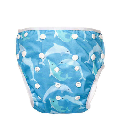 Reusable Baby Swim Nappy - Dolphins For Baby 3-15 kg 