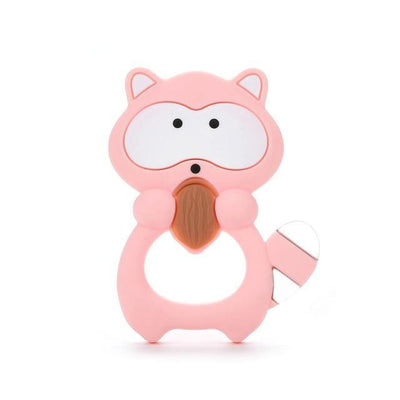 Silicone Teether - Raccoon (Pink) - Our Baby Nursery