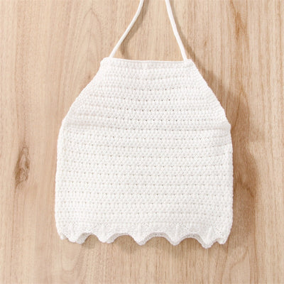 Crochet Crop & Flare pant set - White