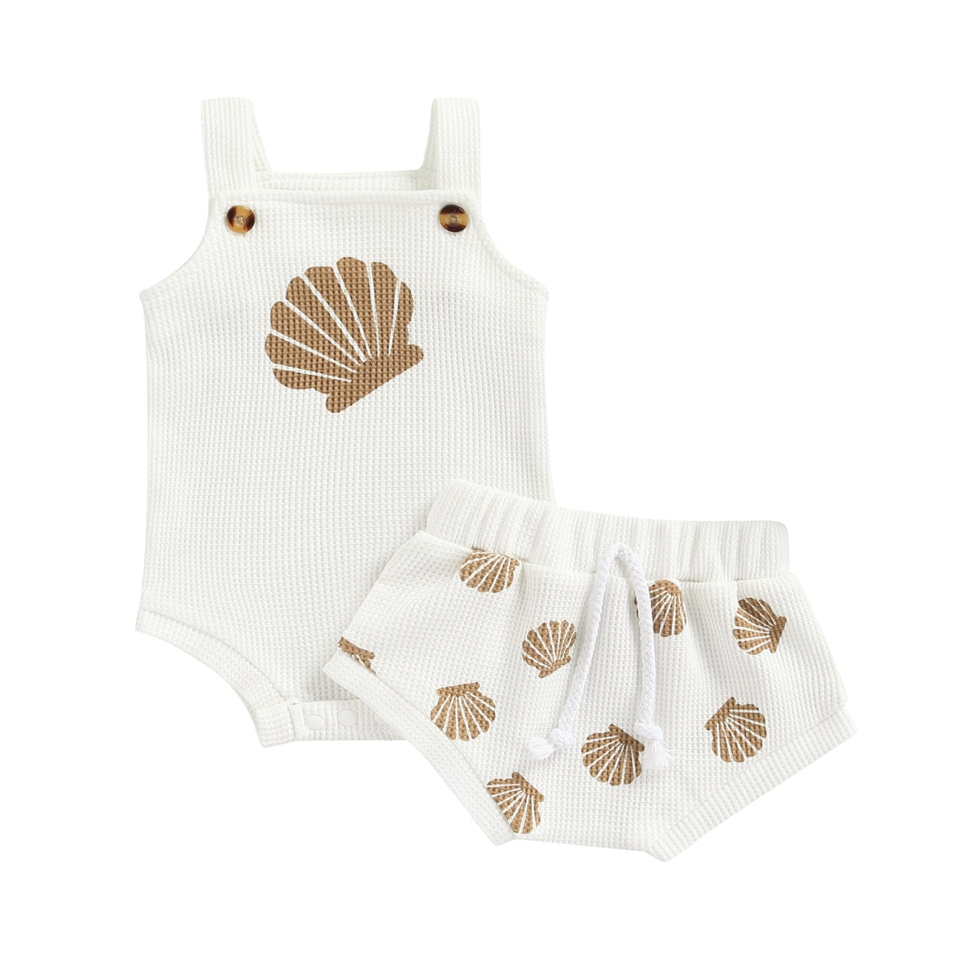 Shell waffle set - White