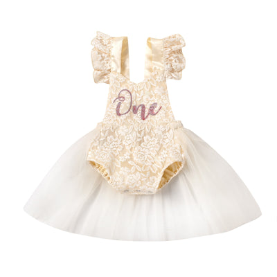 One First Birthday Tulle Romper