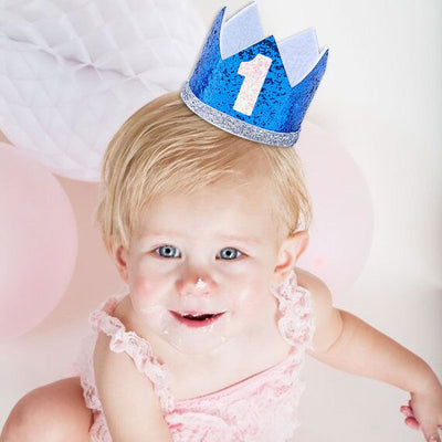 Blue Birthday Crown Headband