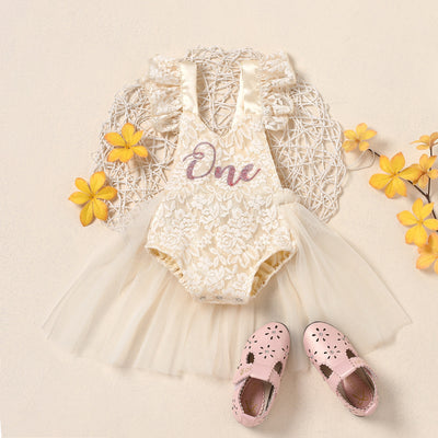 One First Birthday Tulle Romper