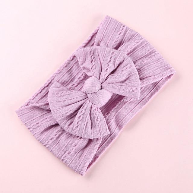 Cable Bow Headband - Violet - 