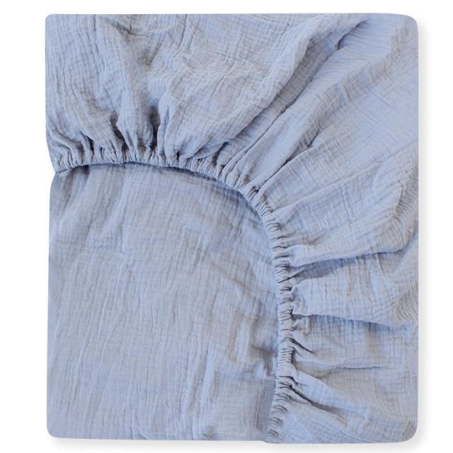 Fitted Cot Sheet - Blue 