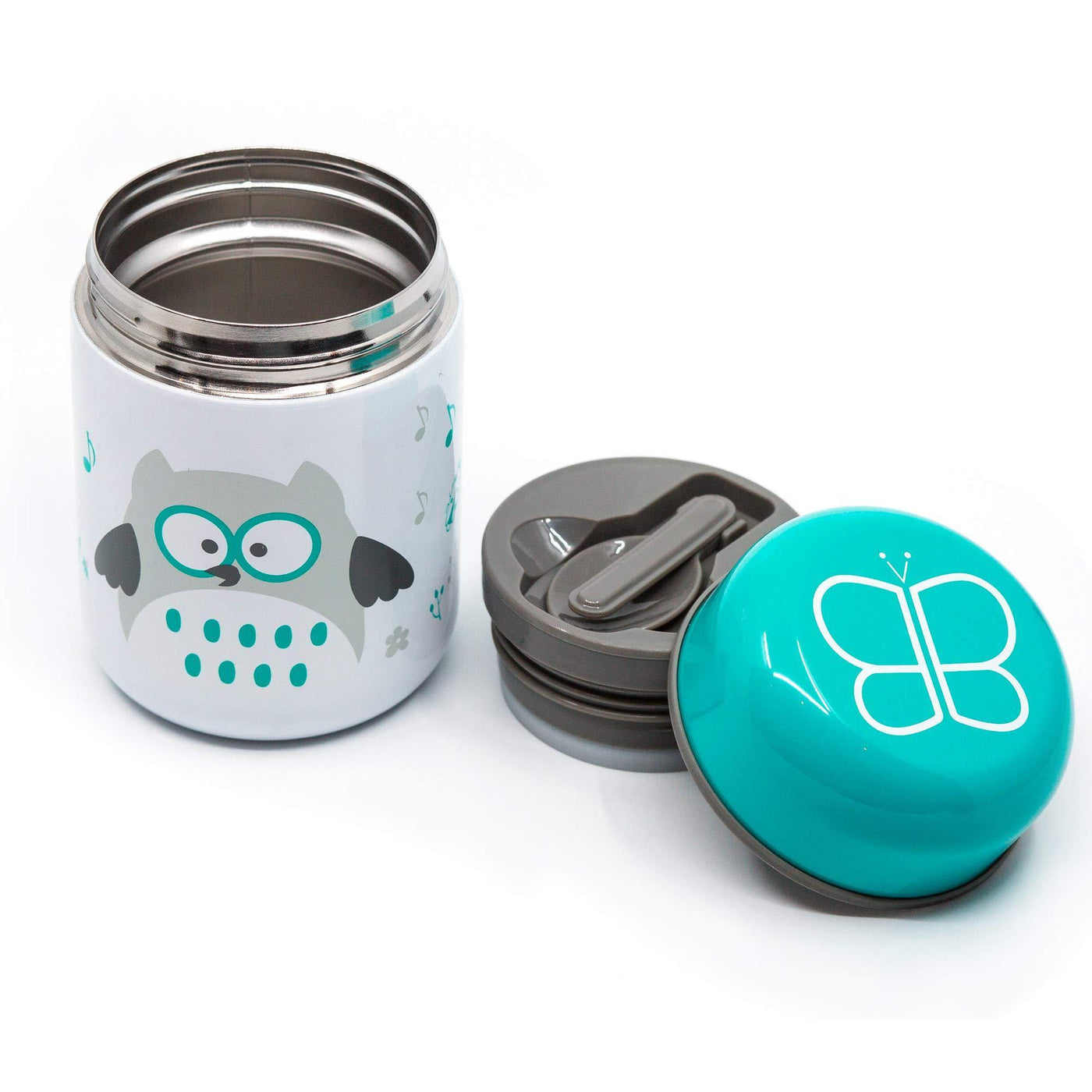 Foöd - Thermal Food Container with Spoon and Bowl - Aqua 