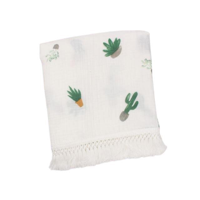 Fringe Baby Blanket - Cactus 