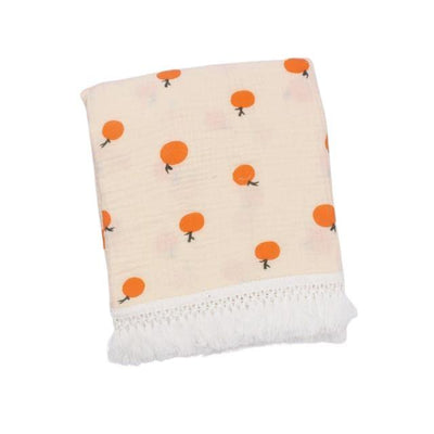 Fringe Baby Blanket - Orange 