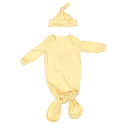 Knotted Baby Gown + Beanie - Our Baby Nursery