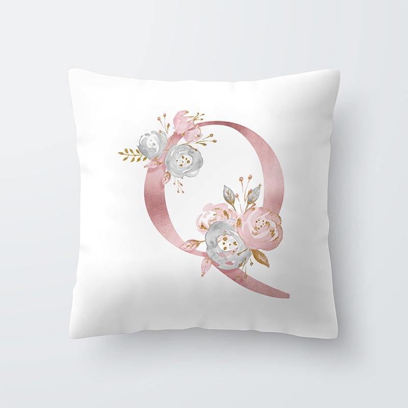 Letter Pillow Cover - Floral Pink - Our Baby Nursery