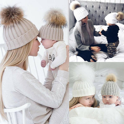 Matching Knitted Beanie Set - Our Baby Nursery