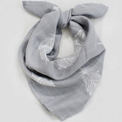 Muslin Square - Grey Feathers - Our Baby Nursery