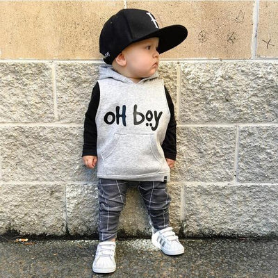 Oh Boy Long Sleeve Sweater + Pants (2pc Set) - Our Baby Nursery
