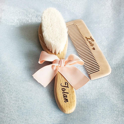 Personalised Wooden Hair Brush & Comb - 