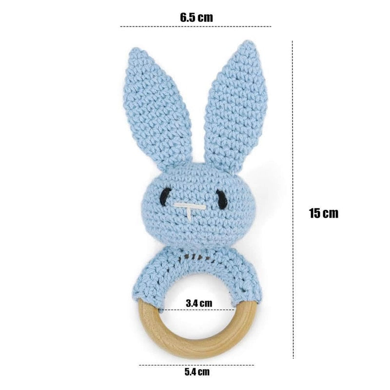 Bunny Crochet Wooden Rattle/Teether