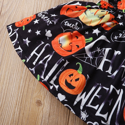 Halloween Long-sleeve Pumpkin Print Set (2pcs)