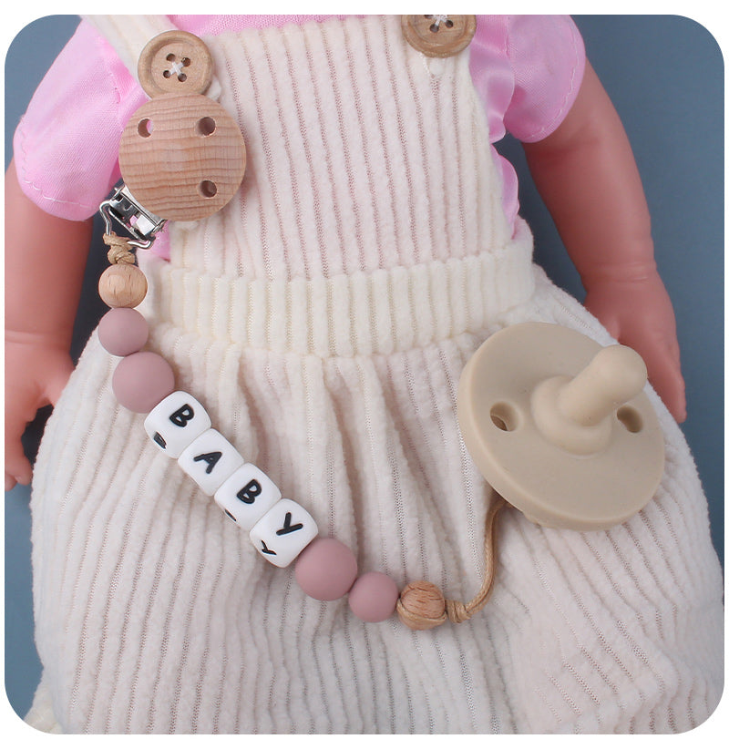 Personalised Name Pacifier Clip and Chain