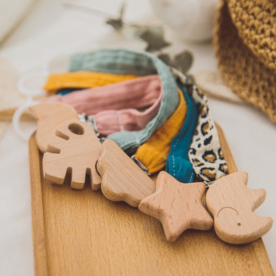 Beech Wood & Cotton Pacifier Chain