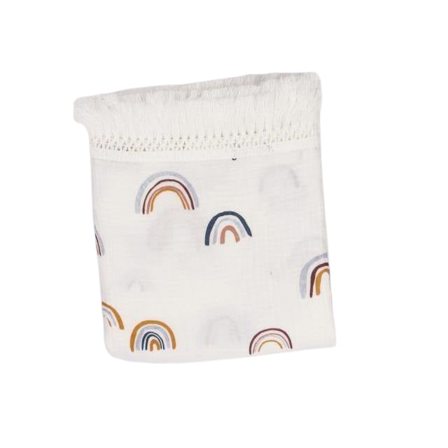 Rainbow Fringe Baby Blanket - Rainbow 