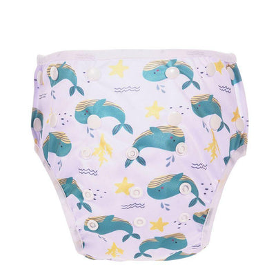 Reusable Baby Swim Nappy - Whales & Stars For Baby 3-15 kg 