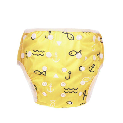 Reusable Baby Swim Nappy - Yellow Fishes For Baby 3-15 kg 