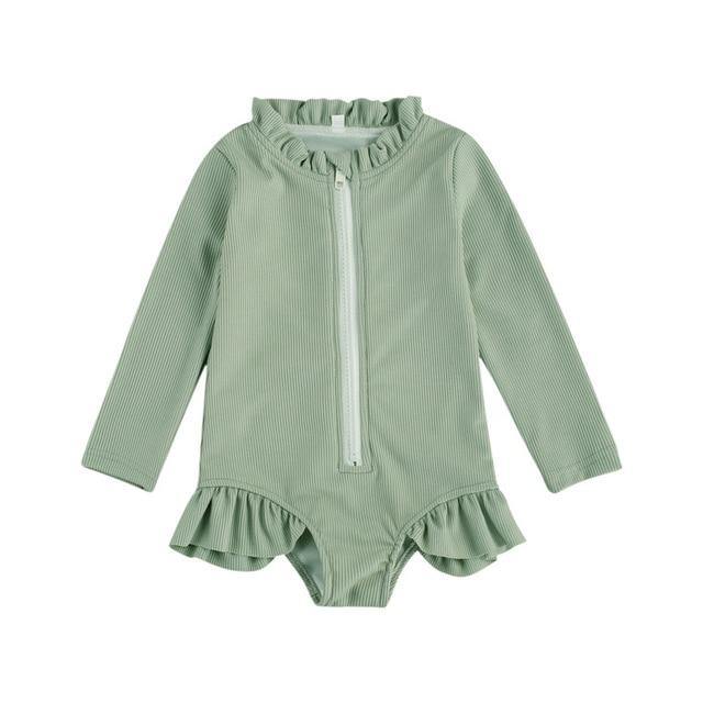 Ruffle One-Piece Swimsuit - Green 12-18 Months 
