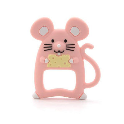 Silicone Teether - Mouse (Pink) - Our Baby Nursery
