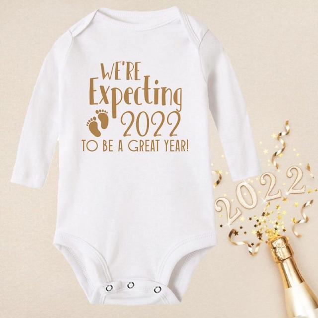 We're Expecting 2022 To be a Great Year - Long Sleeve Baby Romper - 18M 