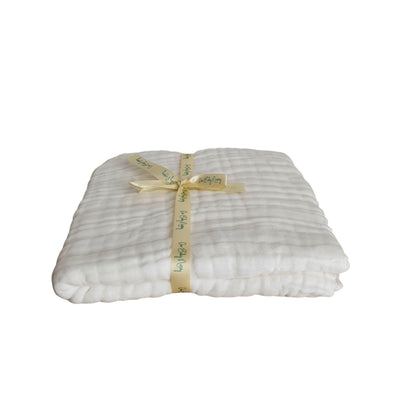 White Muslin Cotton Baby Blanket - 